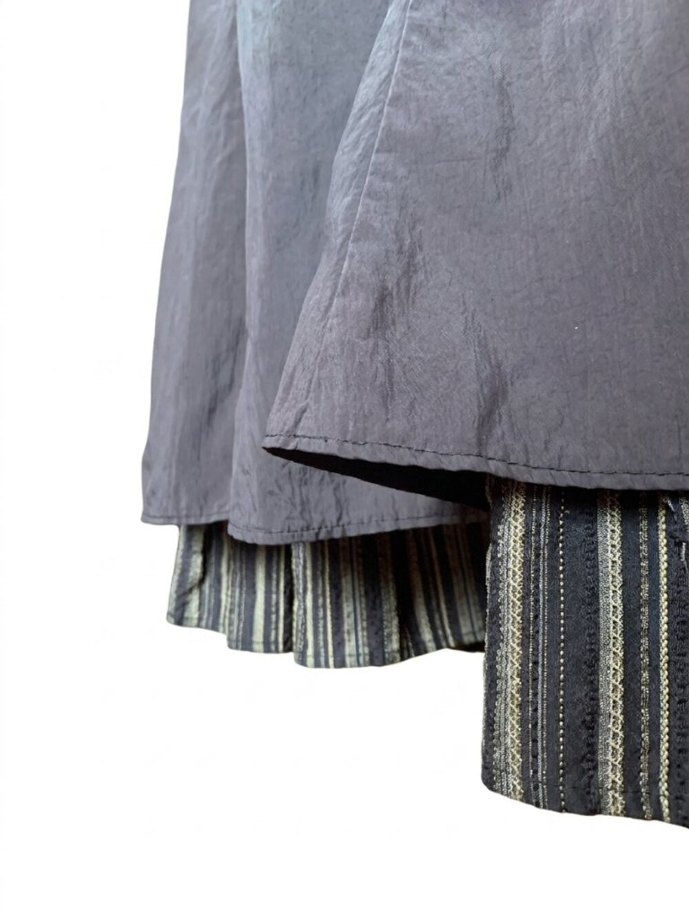 Centre Ville – Brown A-Line Skirt with Contrast Trim & Front Tie Belt | Size 14 - Picture 10 of 16
